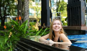 Woman in the pool